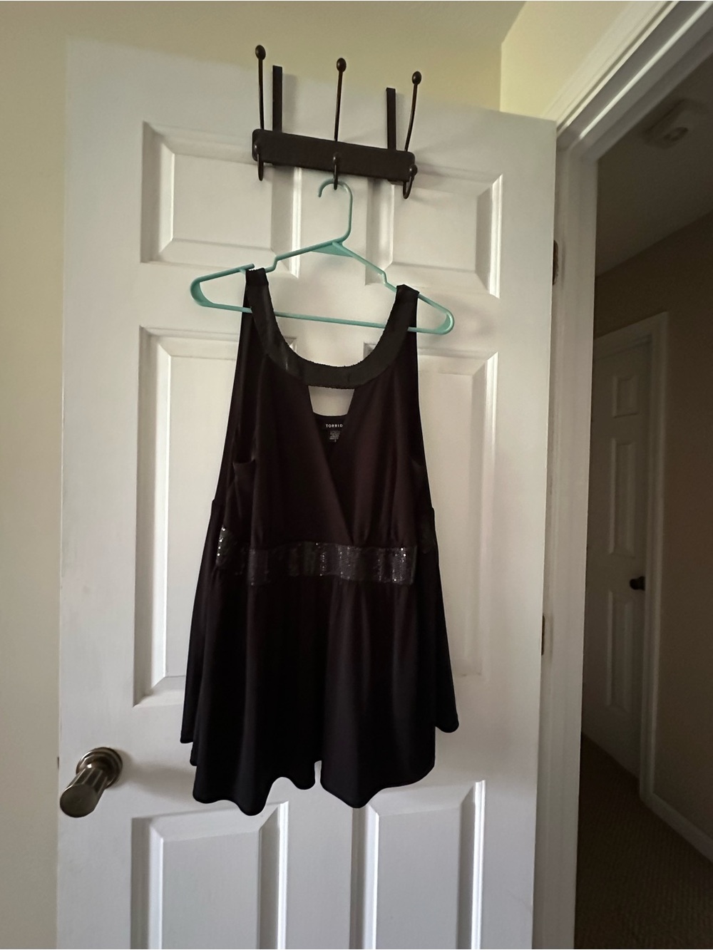 torrid Black Sequin-Trim A-Line Tank